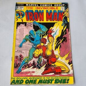 The Invincible Iron Man Marvel Comics #46 Golden Avenger Death of Guardsman VG